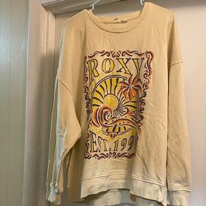 Roxy Beige Graphic Sweatshirt